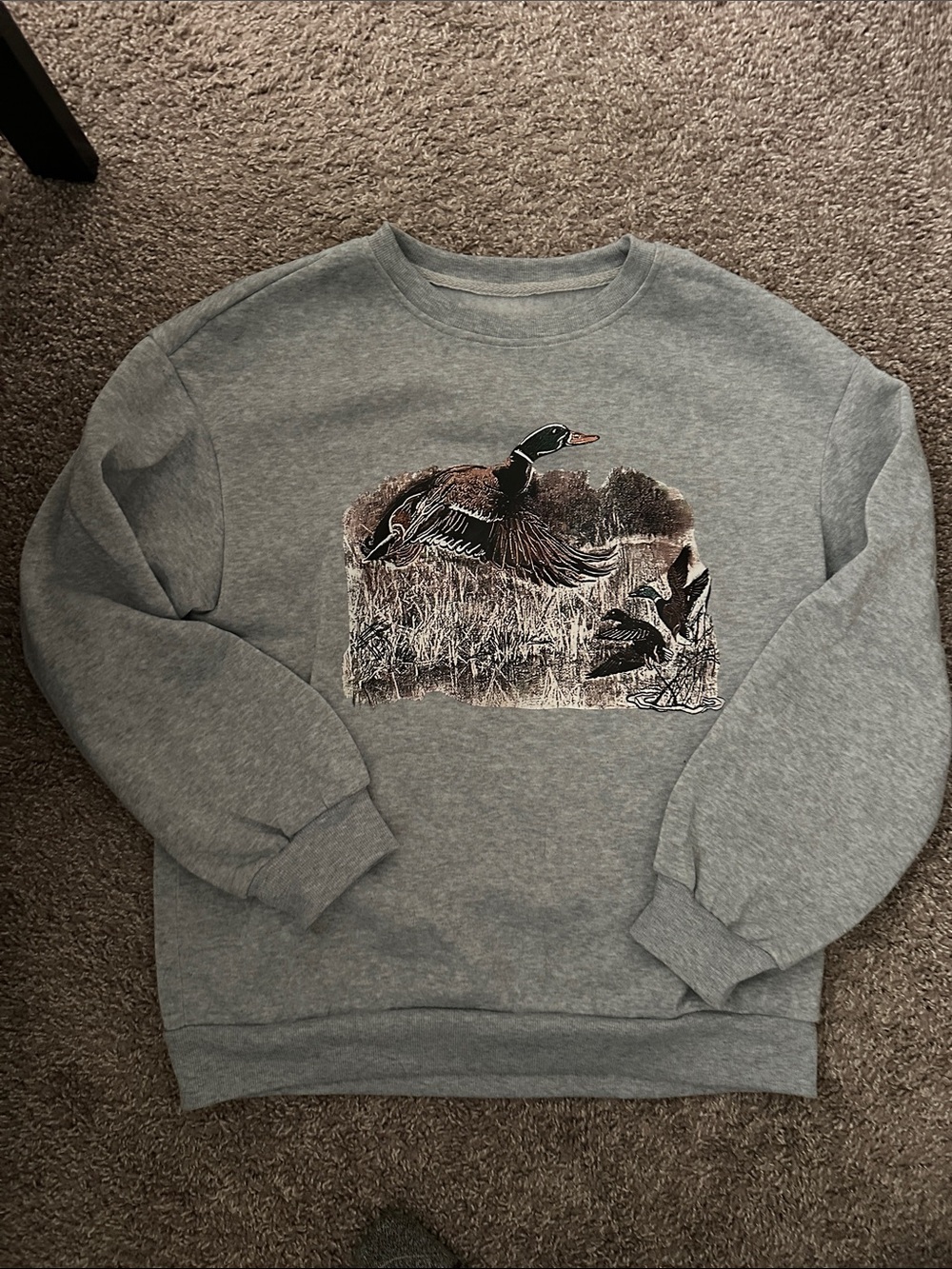Gray Duck Graphic Crewneck Sweatshirt